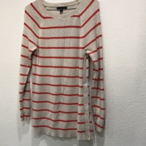 Banana Republic sweater, size medium, beige and orange stripes.
